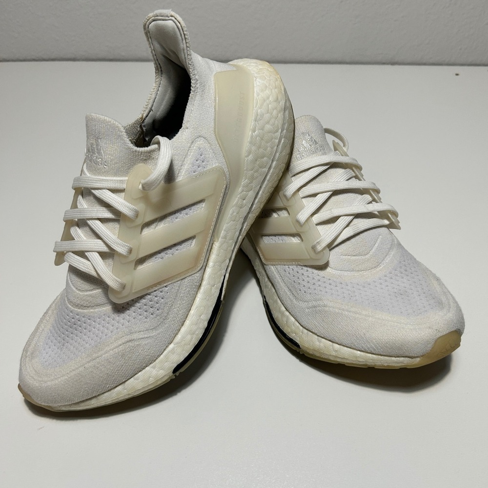 Adidas Ultraboost 21 Primeblue Non-Dyed White Running Shoes Womens 8 S23873